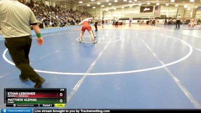 215 lbs Champ. Round 1 - Ethan Lebkisher, George C. Marshall vs Matthew Aleman, Cosby