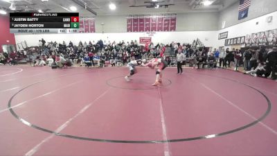 175 lbs Quarterfinal - Justin Batty, Camden Hills vs Jayden Horton, Madison/Carrabec