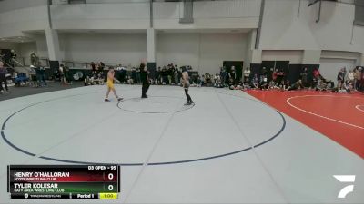 95 lbs Cons. Round 2 - Henry O`Halloran, Scots Wrestling Club vs Tyler Kolesar, Katy Area Wrestling Club