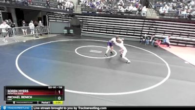 116 lbs Champ. Round 2 - Soren Myers, Mountain Ridge vs Michael Benich, Lehi