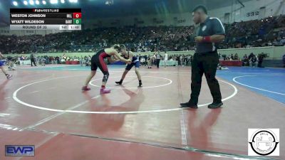 130 lbs Round Of 32 - Weston Johnson, Hilldale vs Wyatt Wildeson, Bartlesville JH