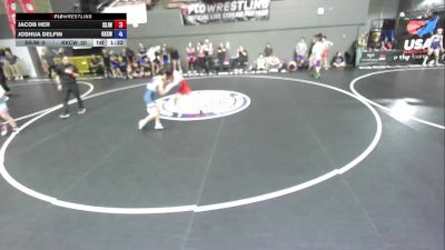 96 lbs Jacob Her, SJWA - San Joaquin Wrestling Association vs Joshua Delfin, KCWA - Kern County Wrestling Association