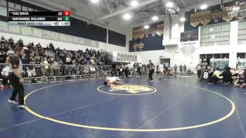 113 lbs 1st Place Match - Nathaniel Solorio, Damien vs Caz Baca, Servite