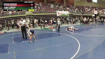 102 lbs Cons. Round 1 - Koen Labrum, Carbon Wrestling vs Ethan Bonham, Timpanogos Wrestling