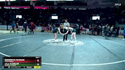 Girls 135 lbs Cons. Round 3 - Emmersyn McGraw, Curtis (Girls) vs Lyla Klingler, Peninsula (Girls)