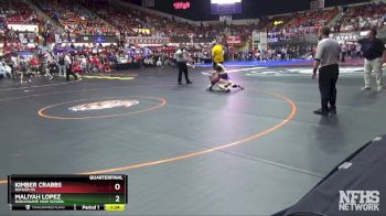 105 lbs Quarterfinal - Maliyah Lopez, Burlingame High School vs Kimber Crabbs, Buhler HS