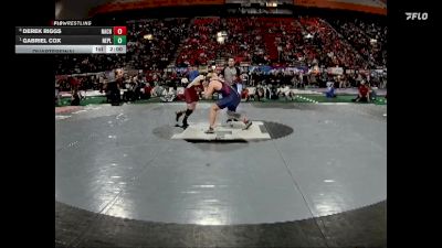 3A 190 lbs Quarterfinal - Gabriel Cox, New Plymouth vs Derek Riggs, Nampa Christian