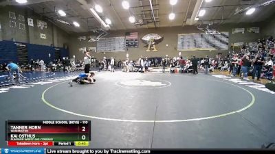 110 lbs Round 1 - Kai Osthus, Punisher Wrestling Company vs Tanner Horn, Washington