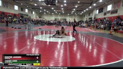 100 lbs 5th Place Match - Caiden Anez, LITTLE FALLS vs Hunter Janssen, MN Elite