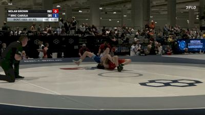 61 kg Champ. Rd Of 64 - Nolan Brown, Viking Wrestling Club (IA) vs Eric Casula, Cowboy Wrestling Club