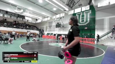 145 lbs Cons. Round 1 - Leah Espinosa, Adelanto vs Juliet Cepeda, Van Nuys