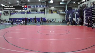 110 lbs Cons. Semi - Addison Polk, Murray State vs Sydnee Baldwin, Ottawa University