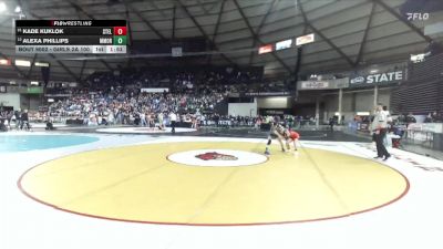 Girls 2A 100 lbs Champ. Round 1 - Kade Kuklok, Steilacoom (Girls) vs Alexa Phillips, Mark Morris (Girls)