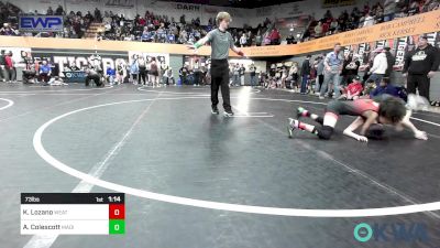 73 lbs Semifinal - Kaden Lozano, Weatherford Youth Wrestling vs Adrian Colescott, Madill Takedown