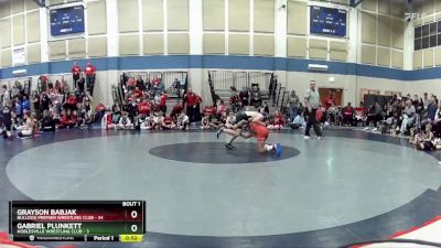 84 lbs Round 1 (3 Team) - Grayson Babjak, Bulldog Premier Wrestling Club vs Gabriel Plunkett, Noblesville Wrestling Club