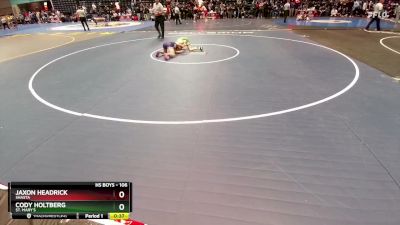 106 lbs Cons. Round 3 - Jaxon Headrick, Shasta vs Cody Holtberg, St. Mary`s