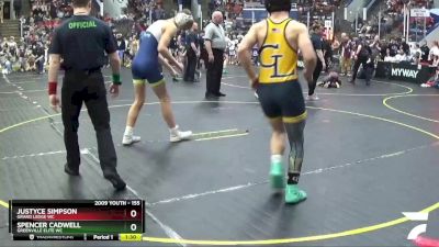 155 lbs Cons. Round 5 - Justyce Simpson, Grand Ledge WC vs Spencer Cadwell, Greenville Elite WC