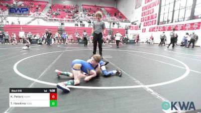 55 lbs Rr Rnd 2 - Kam Peters, Harrah Little League Wrestling vs Tatum Hawkins, Noble Takedown Club