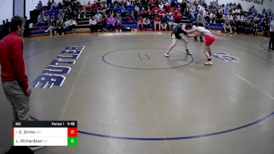 160 lbs Quarterfinal - Ethan Simko, General McClane vs Liam Richardson, Greenville