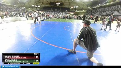 70 lbs Quarterfinal - Mason Elliott, Tahoma Jr. Bears Wrestling Club vs Brody Fazio, Gig Harbor Grizzlies Wrestling Club