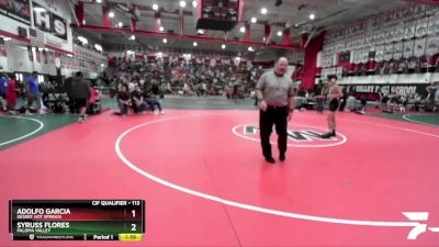 113 lbs Champ. Round 2 - Syruss Flores, Paloma Valley vs Adolfo Garcia, Desert Hot Springs