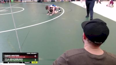 56 lbs Cons. Round 1 - Titus Brackebusch, Cherry Creek Wrestling Club vs Taisho Winters, Wrestling Rhinos Wrestling Club