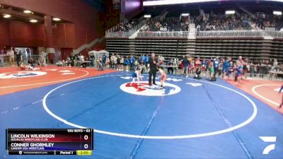 63 lbs Quarterfinal - Lincoln Wilkinson, Douglas Wrestling Club vs Conner Ghormley, Lander USA Wrestling