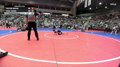 100 lbs Quarterfinal - Holton Madar, Panther Youth Wrestling-CPR vs Evan Young, Arkansas