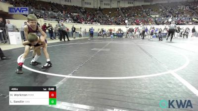 49 lbs Round Of 16 - Holden Workman, Perry Wrestling Academy vs Luke Sandlin, Vian Wrestling Club