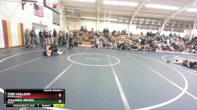145 lbs Champ. Round 2 - Toby Holliday, Round Valley vs Julianna Arvizu, Basha