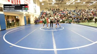 Boys 215 lbs Cons. Round 2 - Romeo Curiel, Sacred Heart&nbsp;Boys vs Aaron Peakes, Riordan&nbsp;Boys