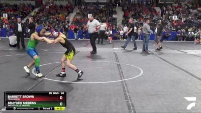 80 lbs Champ. Round 1 - Barrett Brown, Trailhands vs Brayden Niedens, Wichita Blue Knights