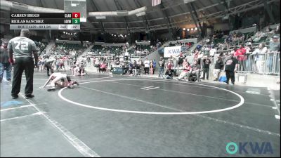 80 lbs Consi Of 8 #2 - Reilas Sanchez, Locust Grove Youth Wrestling vs Ryder Cleavinger, F-5 Grappling