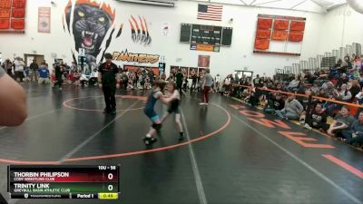 56 lbs Quarterfinal - Thorbin Philipson, Cody Wrestling Club vs Trinity Link, Greybull Basin Athletic Club