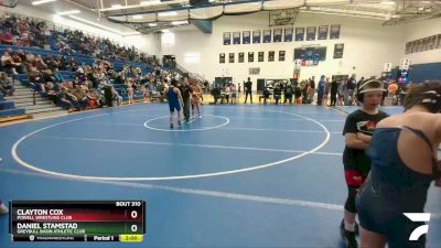 120+ Round 1 - Clayton Cox, Powell Wrestling Club vs Daniel Stamstad, Greybull Basin Athletic Club