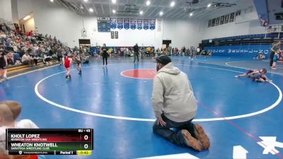 45 lbs Champ. Round 1 - Kholt Lopez, Riverton USA Wrestling vs Wheaton Knotwell, Saratoga Wrestling Club