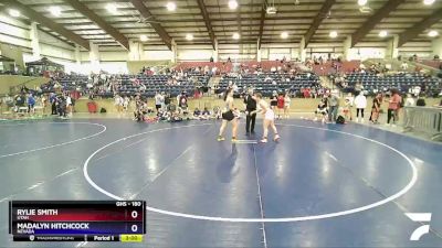 180 lbs Champ. Round 1 - Rylie Smith, Utah vs Madalyn Hitchcock, Nevada