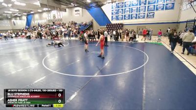 150 lbs Quarterfinal - Blu Stephens, Sanderson Wrestling Academy vs Asher Pratt, American Fork Jr High