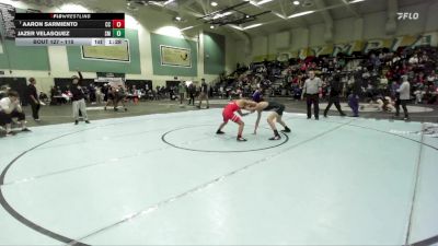 115 lbs Champ. Round 2 - Aaron Sarmiento, Cathedral Catholic vs Jazer Velasquez, San Marcos
