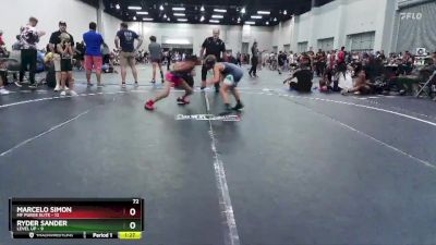 72 lbs Finals (2 Team) - Ryder Sander, Level Up vs Marcelo Simon, MF Purge Elite