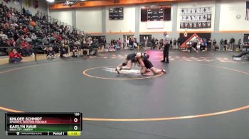 130 lbs Cons. Round 3 - Khloee Schmidt, Epworth, Western Dubuque vs Kaitlyn Raue, Iowa City, Liberty