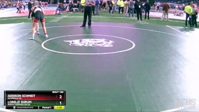 Girls-140 lbs Quarterfinal - Addison Schmidt, Allendale HS vs Lorelei Shrum, North Farmington HS