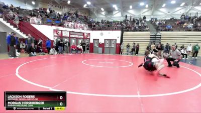 120 lbs Cons. Round 3 - Morgan Hershberger, Goshen Wrestling Club vs Jackson Rogers, Southern Indiana Wrestling