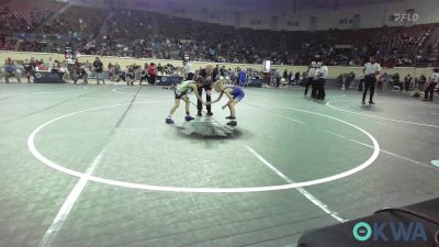 58 lbs Consi Of 16 #2 - Kaisan Thompson, Clinton Youth Wrestling vs Harvey Wright, Weatherford Youth Wrestling