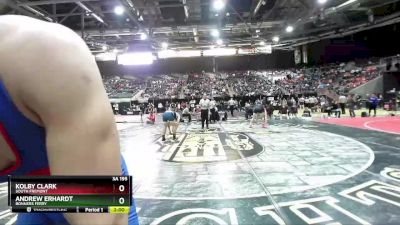 3A 195 lbs Quarterfinal - Kolby Clark, South Fremont vs Andrew Erhardt, Bonners Ferry