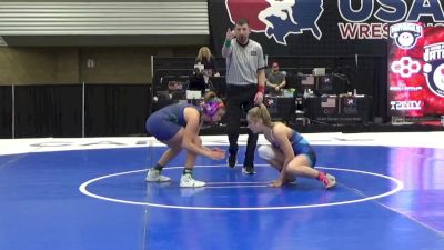 14U Girls - 115 lbs Semis - Carleigh Clark, BullTrained Wrestling vs Sadie Bower, Braves Wrestling Club