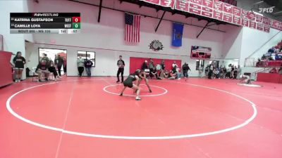 HS 105 lbs Cons. Round 4 - Camille Loya, WESTMOORE vs Katrina Gustafson, TUTTLE