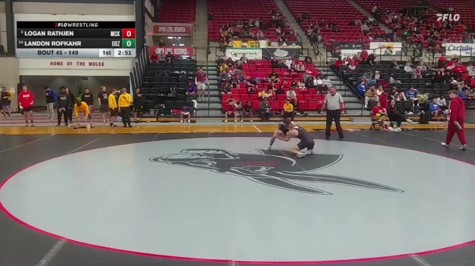 Connor Rathjen 149 lbs Champ. Round 1 - Logan Rathjen, McKendree vs Landon Rofkahr, Ozarks