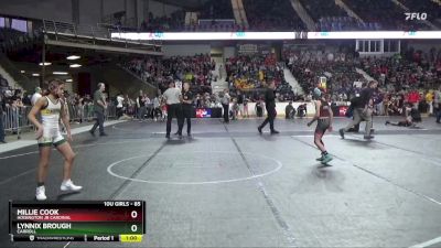 85 lbs Semifinal - Lynnix Brough, Carroll vs Millie Cook, Hoisington Jr Cardinal