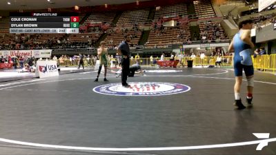 Cadet Boys Lower - 126 lbs Cons. Round 3 - Alessandro Barrios, Redwood High School Wrestling vs Luke Kruntchev, La Costa Canyon High School Wrestling